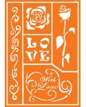 Javana trafaretai A4, Romantiška rožė (Romantic Rose)