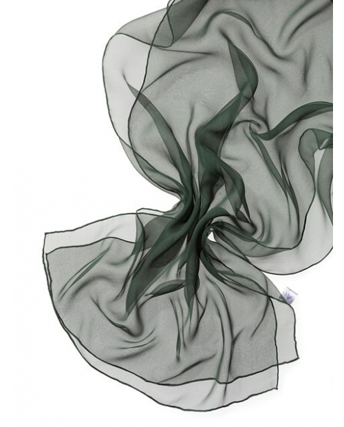 Šilkinis šalikėlis (Chifon 3,5) 180x45cm (tamsiai žalia)