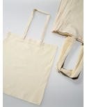 Natūralios baltos spalvos (nebalinta medvilnė) maišeliai 38x42cm (ilgos rankenėlės)